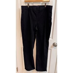 NYDJ 14 Bailey Relaxed Black Jeans Pull On Back Pockets Stretch